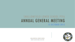 PTFA AGM 2015 presentation - Swallowfield Lower School