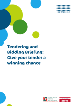 Tendering and Bidding Briefing: Give your tender a winning chance