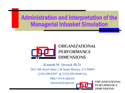 Managerial Inbasket Simulation - Organizational Performance