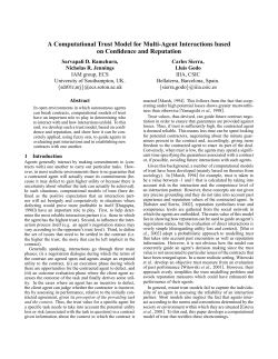 A Computational Trust Model for Multi-Agent Interactions
