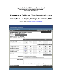Effort Reporting System - University of California | Office of The