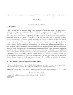 Measure Theory and the probability of an Infinite