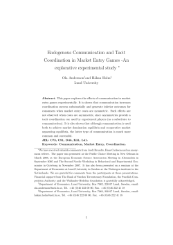 Endogenous Communication and Tacit