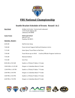 FBU National Championship Seattle Bracket Schedule of Events