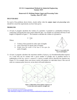 Homework #2: Due Tuesday, June 30 th , 2015