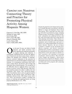 Camine con nosotros: connecting theory and practice for promoting
