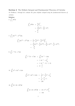 Section 3 The Definite Integral and Fundamental Theorem of Calculus