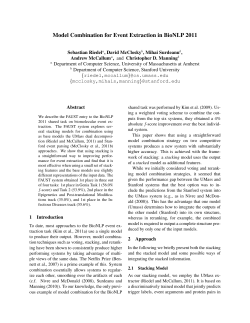 Model Combination for Event Extraction in BioNLP 2011