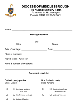 Diocesan Pre-Nuptial Enquiry Form