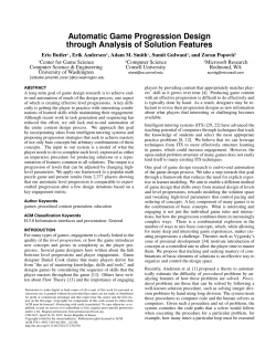 Automatic Game Progression Design through Analysis of Solution