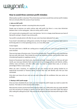 How to avoid three common profit mistakes