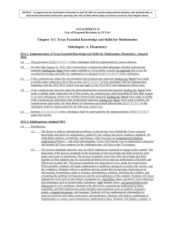 Chapter 111. Texas Essential Knowledge and Skills for Mathematics