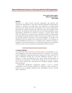 62 Relevant Restaurant Interests to Partnering with Non