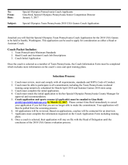 2018 USA Games Coach Application