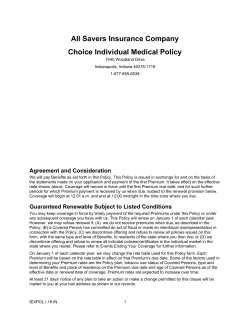 All Savers Insurance Company Choice Individual Medical Policy