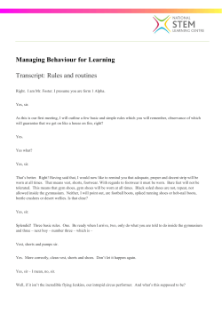 Managing Behaviour for Learning Transcript: Rules and routines