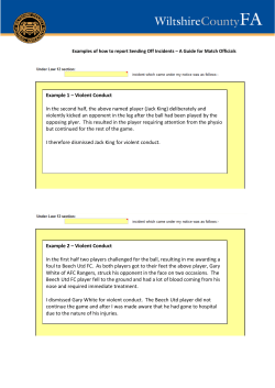Examples of how to report Sending Off Incidents