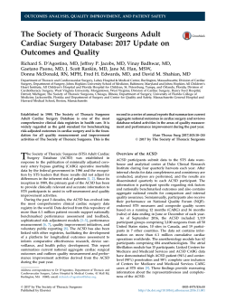 The Society of Thoracic Surgeons Adult Cardiac Surgery Database