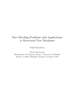 Tree Matching Problems with Applications to Structured Text