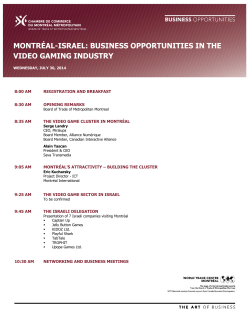 montr&eacute;al-israel: business opportunities in the video gaming industry