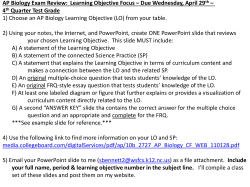 AP Biology Exam Review: Learning Objective Focus – Due