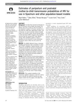 Estimates of peripartum and postnatal mother-to