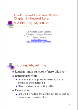 CEN 445 - Routing Algorithms