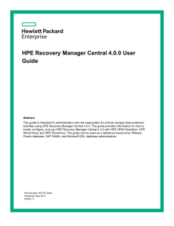 HPE Recovery Manager Central 4.0.0 User Guide