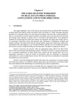 The Paris OECD-IMF Workshop on Real Estate Price Indexes