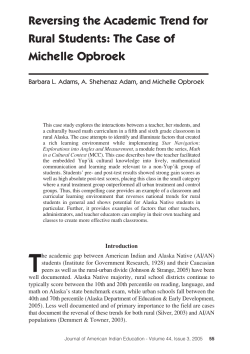 Reversing the Academic Trend for Rural Students