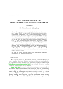 pool size selection for the sampling/importance resampling algorithm