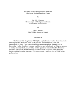 An Update of Data Quality Control Techniques Used By