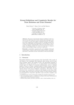 Formal Definitions and Complexity Results for Trust Relations and