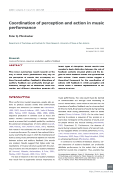 Coordination of perception and action in music performance