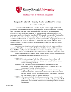 Dispositions Chart - Stony Brook University