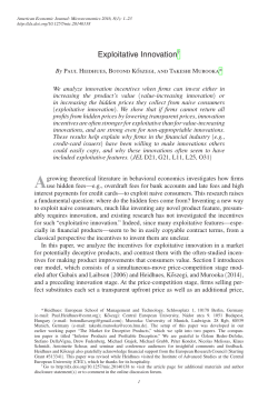 Exploitative Innovation - Personal pages of the CEU
