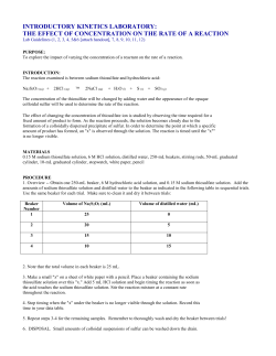 introductory kinetics laboratory: the effect of concentration on the