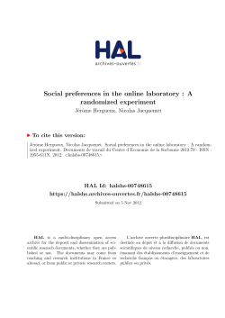 Social preferences in the online laboratory : A randomized experiment