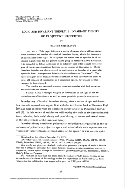 logic and invariant theory. i: invariant theory of projective properties