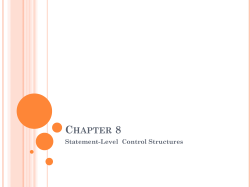 Statement-level Control Structures