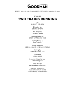 the Playbill for Two Trains Running.