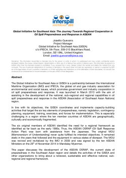 Global Initiative for Southeast Asia: The Journey Towards