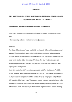 38 CHAPTER 3 DRY MATTER YIELDS OF FIVE SUB