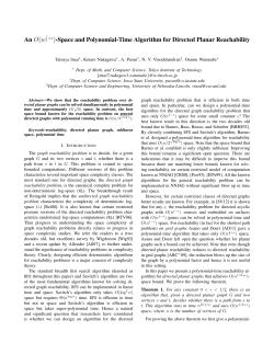 Space and Polynomial-Time Algorithm for Directed Planar