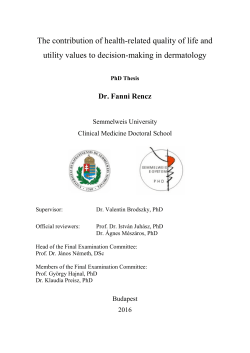 The contribution of health-related quality of life and utility values to