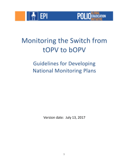 Switch from tOPV to bOPV Template for National Operational Plans
