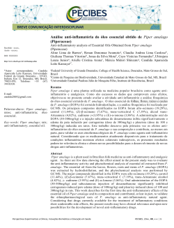 An&aacute;lise anti-inflamat&oacute;ria do &oacute;leo essencial obtido de