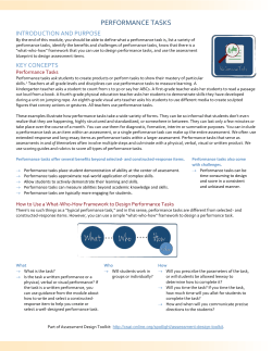 Performance Tasks