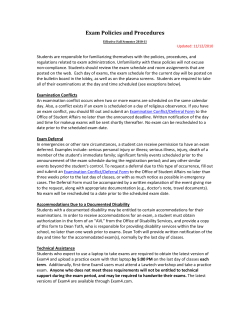 Examination Conflicts: An exam conflict is