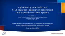 Implementing new health and K-12 education indicators in national